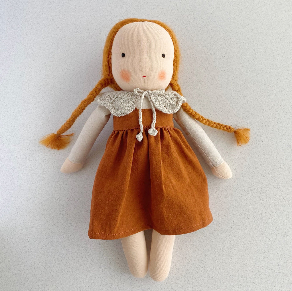○15% OFF○ MEDIUM DOLL | RUST PINAFORE DRESS WITH COLLAR ○送料
