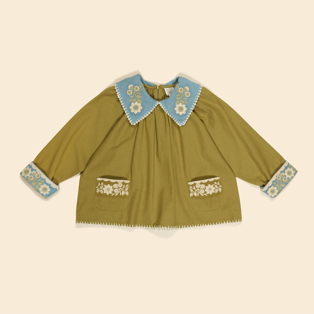 ○40％ OFF○ MYRA BLOUSE | DRIED MOSS (ONLY 1 LEFT IN 5-7Y) – THE