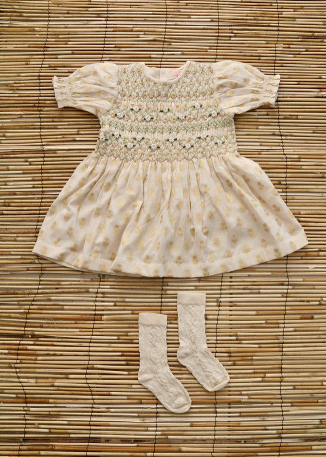 LONG SMOCK BLOUSE | GOLDEN FLOWER