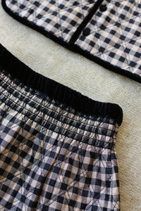 QUILTED TOP & SKIRT SET | GINGHAM LUREX