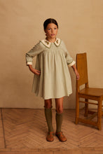 HAZEL DRESS | WORKER CHECK SAGE (3-5Y)