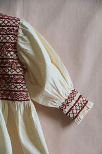 HANDSMOCK BLOUSE | IVORY DOT PRINT