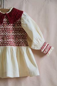 HANDSMOCK BLOUSE | IVORY DOT PRINT