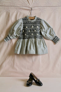 HANDSMOCK BLOUSE | BLACK STRIPE
