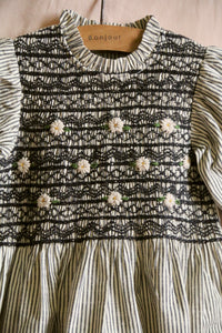 HANDSMOCK BLOUSE | BLACK STRIPE