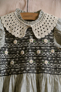 HANDSMOCK BLOUSE | BLACK STRIPE
