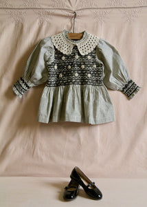 HANDSMOCK BLOUSE | BLACK STRIPE