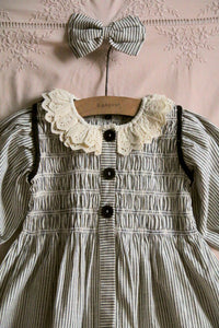 TUNIC DRESS WITH HAIR CLIP | BLACK STRIPE