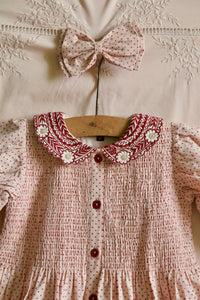 TUNIC DRESS WITH HAIR CLIP  | PINK DOT PRINT