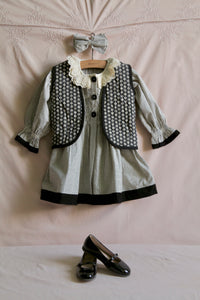 TUNIC DRESS WITH HAIR CLIP | BLACK STRIPE