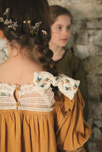 CARAMEL CORDUROY DRESS WITH HAIR CLIP