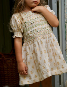 LONG SMOCK BLOUSE | GOLDEN FLOWER