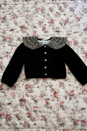 CROPPED BLOUSE | BLACK VELVET (ONLY 1 LEFT IN 2Y)