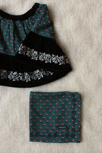 ●50% OFF● SKIRT AND SCARF SET  | GREEN FLORAL