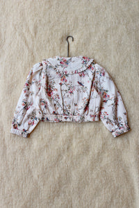 CROPPED BLOUSE | BIRD FLOWER PRINT