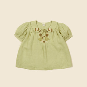 ●40% OFF● NORA BLOUSE | PERIDOT (ONLY 7-9Y LEFT)