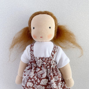 ●20% OFF● MINI HEIRLOOM DOLL | LIBERTY PRINT DRESS WITH BROWN HAIR ●送料無料● (ONLY 1 LEFT)